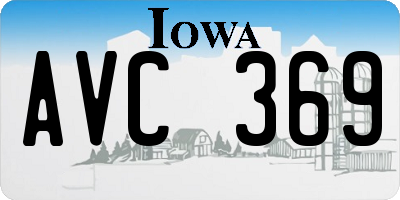 IA license plate AVC369
