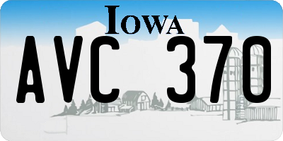 IA license plate AVC370