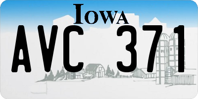 IA license plate AVC371