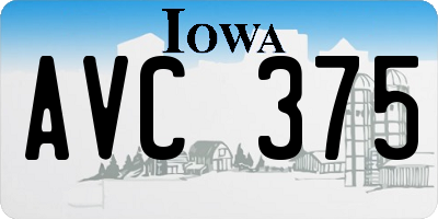 IA license plate AVC375