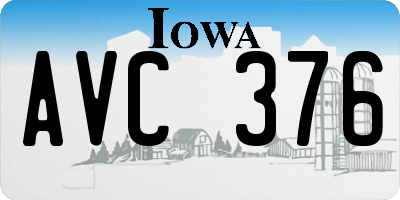 IA license plate AVC376