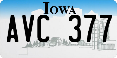 IA license plate AVC377
