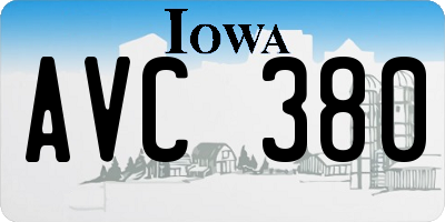 IA license plate AVC380