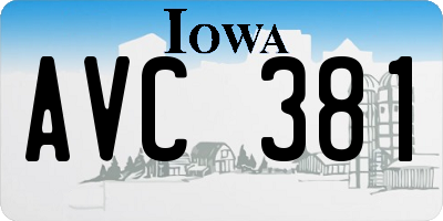 IA license plate AVC381