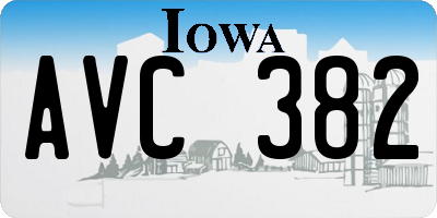 IA license plate AVC382