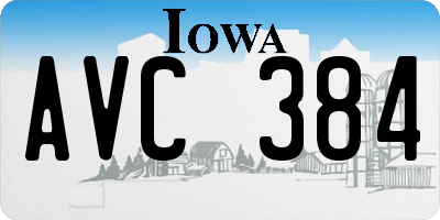 IA license plate AVC384