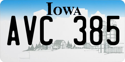 IA license plate AVC385