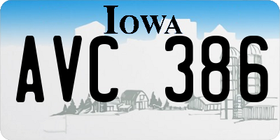 IA license plate AVC386