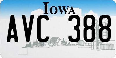 IA license plate AVC388