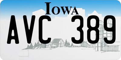 IA license plate AVC389