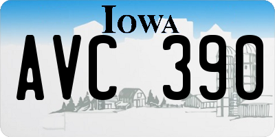IA license plate AVC390