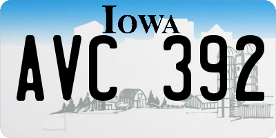 IA license plate AVC392