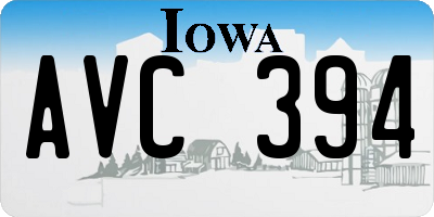 IA license plate AVC394