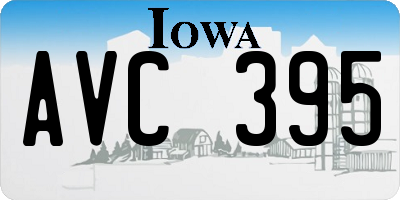 IA license plate AVC395
