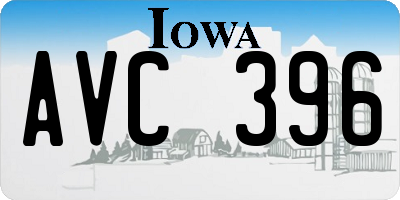 IA license plate AVC396