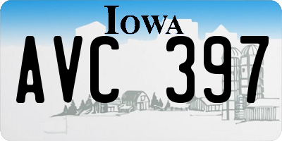 IA license plate AVC397