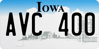 IA license plate AVC400