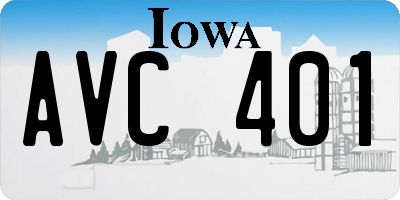 IA license plate AVC401