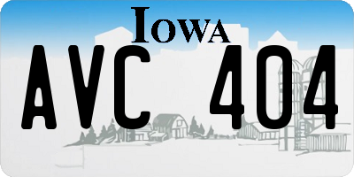 IA license plate AVC404