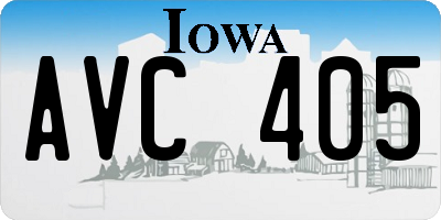 IA license plate AVC405
