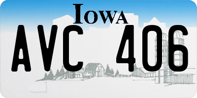 IA license plate AVC406