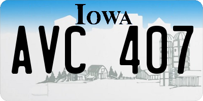 IA license plate AVC407