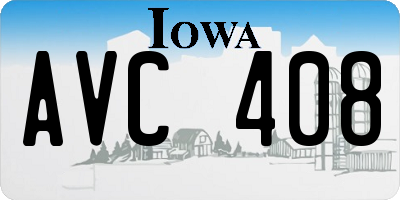 IA license plate AVC408