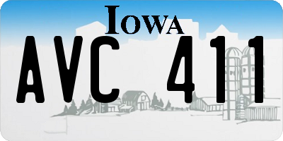 IA license plate AVC411