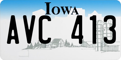 IA license plate AVC413