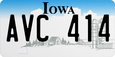 IA license plate AVC414