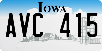 IA license plate AVC415