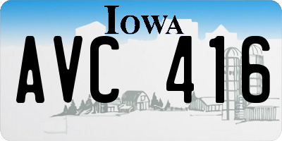 IA license plate AVC416