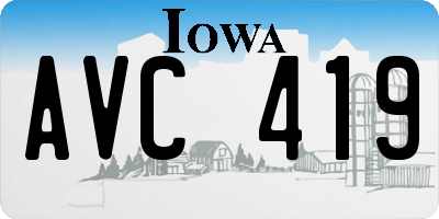 IA license plate AVC419