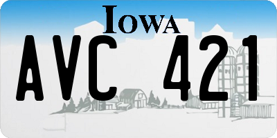 IA license plate AVC421