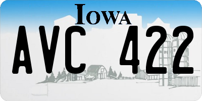 IA license plate AVC422