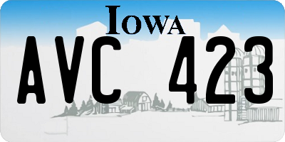 IA license plate AVC423