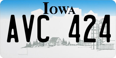 IA license plate AVC424