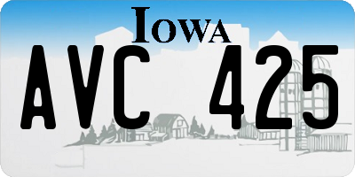 IA license plate AVC425