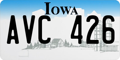 IA license plate AVC426