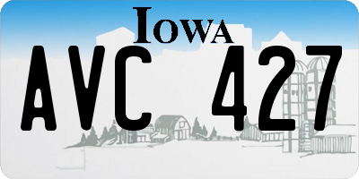 IA license plate AVC427