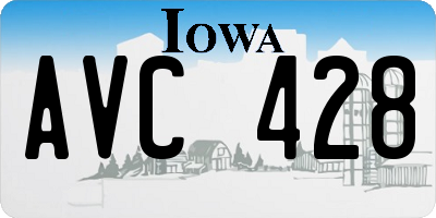 IA license plate AVC428