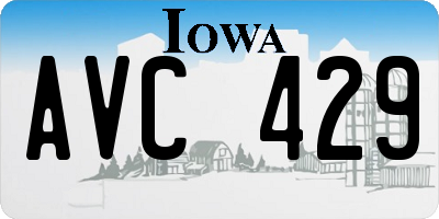 IA license plate AVC429