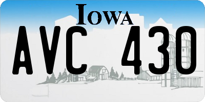 IA license plate AVC430