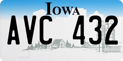 IA license plate AVC432