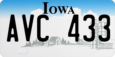 IA license plate AVC433