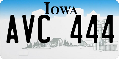 IA license plate AVC444