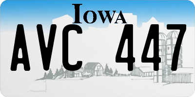 IA license plate AVC447
