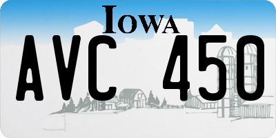 IA license plate AVC450