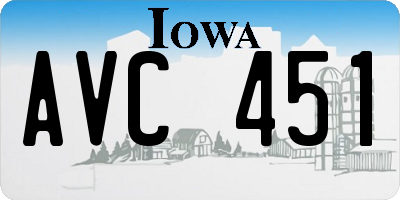 IA license plate AVC451