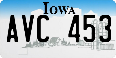IA license plate AVC453